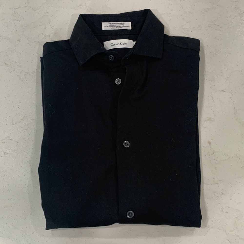 Boys Black Calvin Klein Dress Shirt, Size 12